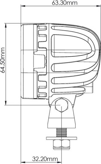 TYRI 0606 BLU-136 lampa robocza LED ze światłem symetrycznym.