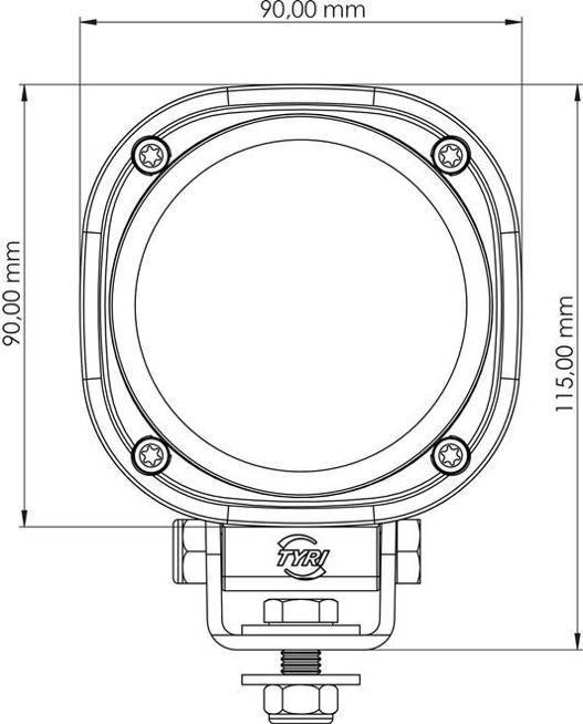 TYRI 0909 E-approved LLU-022 lampa robocza LED ze światłem asymetrycznym CutOff.