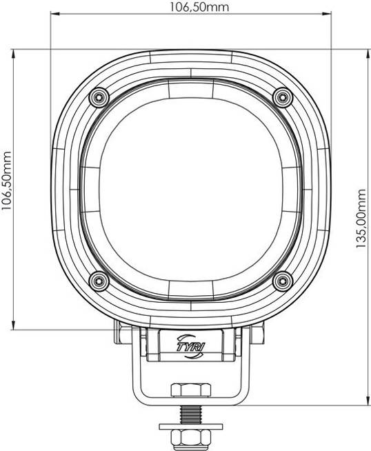 TYRI 1010 BlueBird CLD-615 niebieska lampa robocza LED ze światłem asymetrycznym.