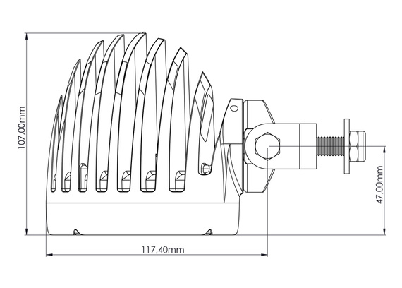 TYRI D10 Swivel prawa NLP-031 lampa robocza LED ze światłem asymetrycznym