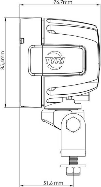 TYRI D8 Swivel PLP-017 lampa robocza LED z obrotowym wspornikiem ze światłem symetrycznym.