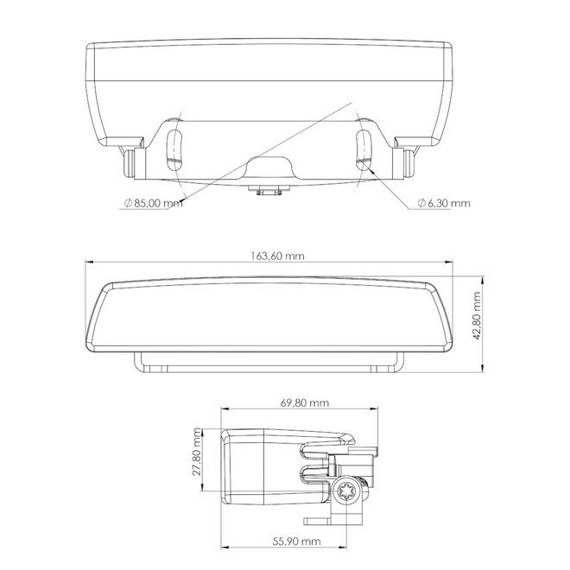 TYRI VL4 Bracket Mount VL4-110 lampa robocza LED ze światłem symetrycznym, montowana za pomocą wspornika.